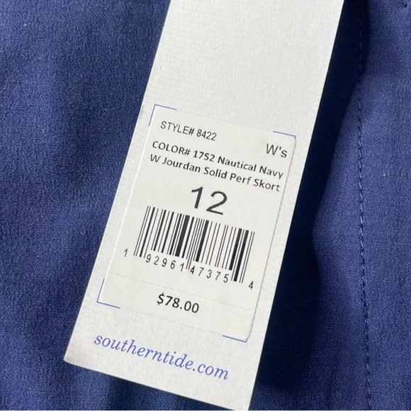 Southern Tide Jourdan Performance Skort Nautical Navy Blue Size 12 - Picture 16 of 16